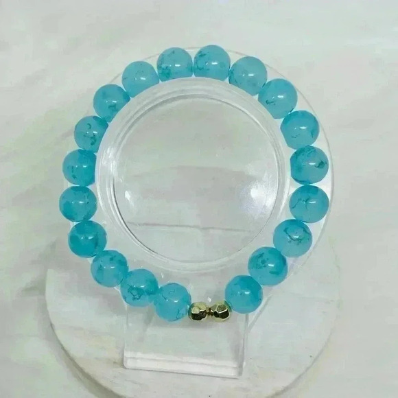 Aqua Caribbean Beaded Bracelet - Picture 4 of 5